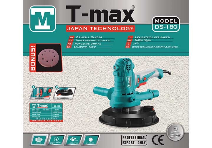 180mm Máy chà nhám tường 950W T-Max DS-180 180mm Máy chà nhám tường 950W T-Max DS-180
