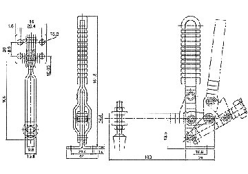 185kg Gá kẹp (cam kẹp) định vị chiều dọc King-Diamond KD-101E 185kg Gá kẹp (cam kẹp) định vị chiều dọc King-Diamond KD-101E