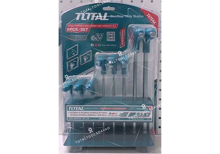 2-10mm Bộ lục giác 2 đầu chữ T 8 chi tiết Total THHW80826 2-10mm Bộ lục giác 2 đầu chữ T 8 chi tiết Total THHW80826
