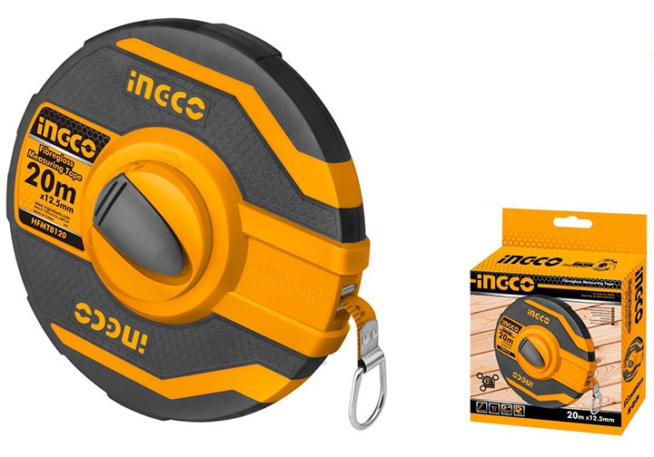 20mx12.5mm Thước dây sợi thủy tinh INGCO HFMT8120 20mx12.5mm Thước dây sợi thủy tinh INGCO HFMT8120