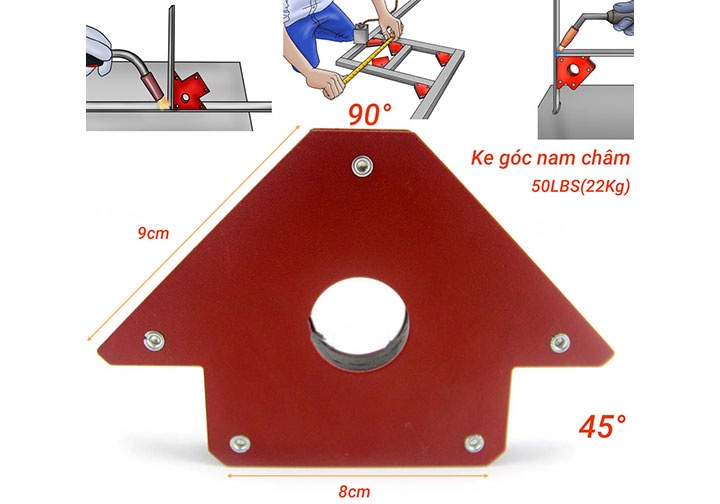 22kgf Ke góc nam châm hàn góc 45, 90, 135 độ