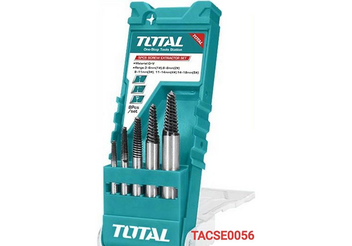 3-18mm Bộ mũi taro lấy ốc gãy 5 chi tiết Total TACSE0056 3-18mm Bộ mũi taro lấy ốc gãy 5 chi tiết Total TACSE0056