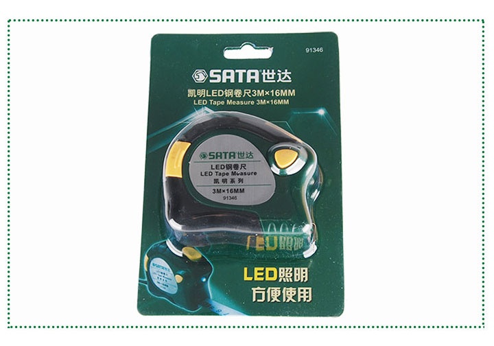 3.5m Thước cuốn thép có đèn led Sata 91-346 (91346) 3.5m Thước cuốn thép có đèn led Sata 91-346 (91346)