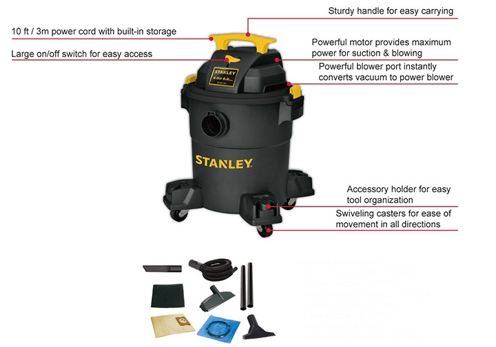 3000W Máy hút bụi ướt/khô Stanley SL19116P 3000W Máy hút bụi ướt/khô Stanley SL19116P