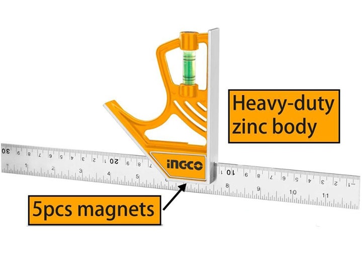 300mm Thước vuông kết hợp cán nhựa Ingco HSR530255 300mm Thước vuông kết hợp cán nhựa Ingco HSR530255