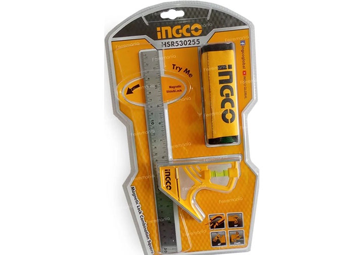 300mm Thước vuông kết hợp cán nhựa Ingco HSR530255 300mm Thước vuông kết hợp cán nhựa Ingco HSR530255