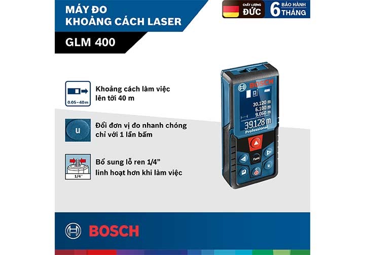 40m Máy đo khoảng cách tia laser Bosch GLM 400