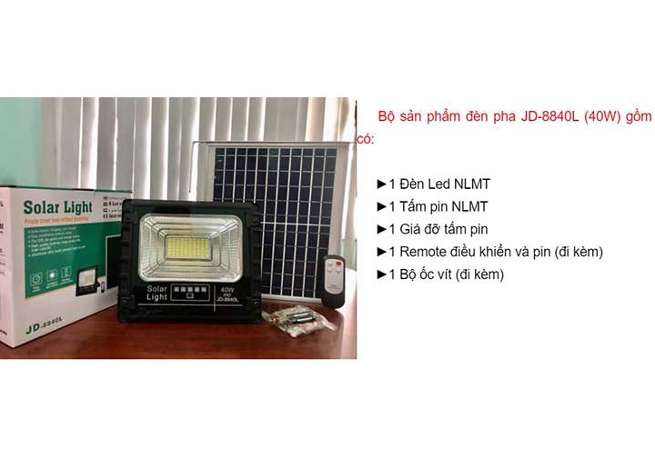 40W Đèn năng lượng mặt trời Solar Light JD-8840L 40W Đèn năng lượng mặt trời Solar Light JD-8840L