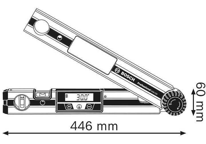 446mm Thước đo góc vuông điện tử Bosch GAM 220