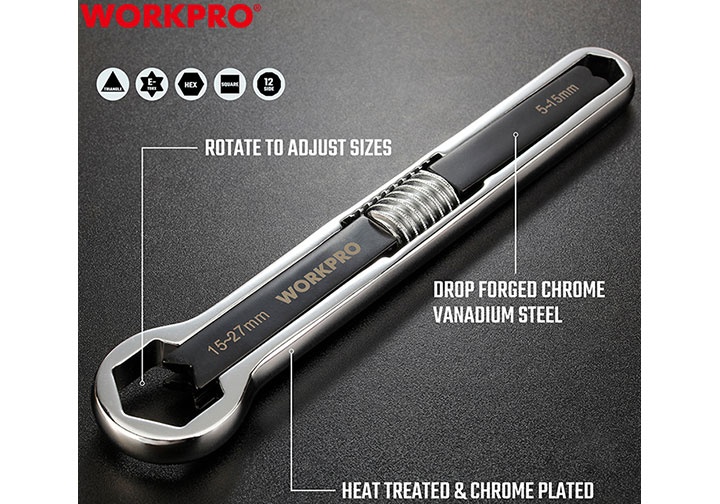 5-27mm Cờ lê vòng đa năng Workpro WP272016 5-27mm Cờ lê vòng đa năng Workpro WP272016