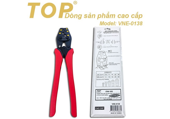 5.5-38mm2 Kìm bấm cosse số 38 TOP 345mm VNE-0138 5.5-38mm2 Kìm bấm cosse số 38 TOP 345mm VNE-0138