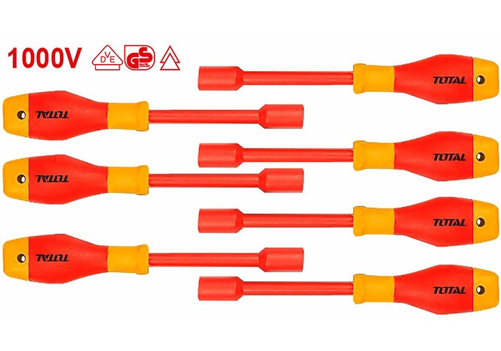 6-12mm Bộ tuốc nơ vít mở tuýp cách điện Total THKISD0701 6-12mm Bộ tuốc nơ vít mở tuýp cách điện Total THKISD0701