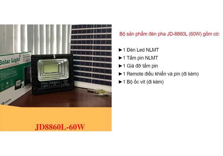 60W Đèn năng lượng mặt trời Solar Light JD-8860L