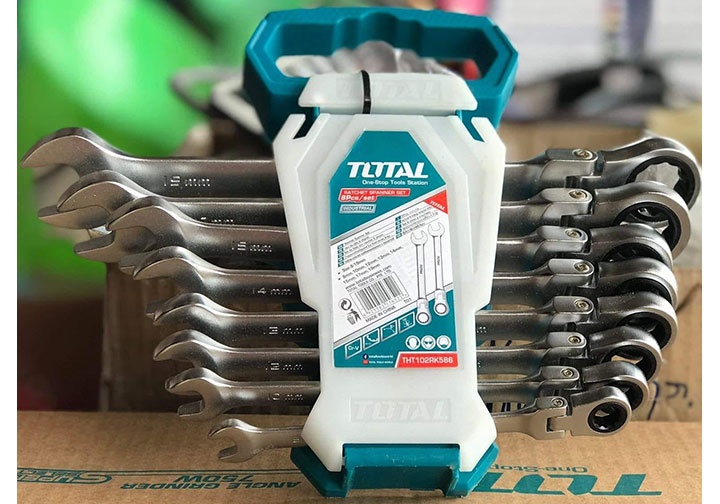 8-19mm Bộ cờ lê vòng miệng tự động lắc léo 8 chi tiết Total THT102RK586 8-19mm Bộ cờ lê vòng miệng tự động lắc léo 8 chi tiết Total THT102RK586