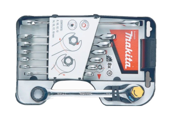 8-19mm Bộ cờ lê vòng miệng tự động 8 chi tiết Makita B-65523 (bỏ mẫu) 8-19mm Bộ cờ lê vòng miệng tự động 8 chi tiết Makita B-65523 (bỏ mẫu)