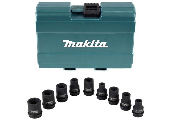 8-21mm Bộ đầu tuýp 1/2" 9 chi tiết Makita B-66232 8-21mm Bộ đầu tuýp 1/2" 9 chi tiết Makita B-66232