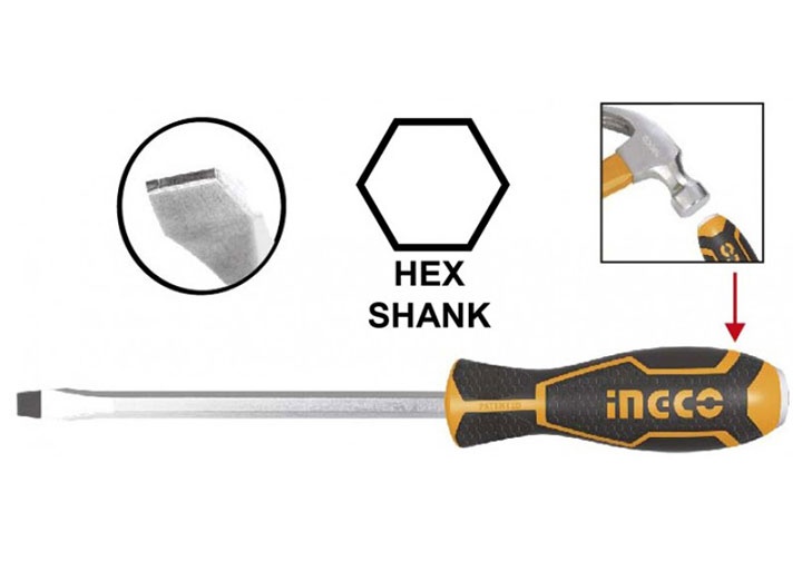 8x200mm Tuốc nơ vít dẹp đóng xuyên INGCO HGTS288200 8x200mm Tuốc nơ vít dẹp đóng xuyên INGCO HGTS288200