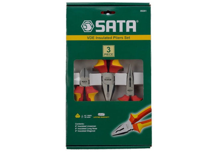 Bộ kìm cách điện 3 chi tiết Sata 09-261 (09261) Bộ kìm cách điện 3 chi tiết Sata 09-261 (09261)