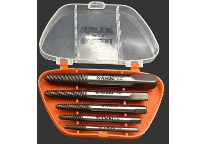 Bộ mũi ren lấy bu lông ốc vít gãy 5 chi tiết Asaki AK-3687 Bộ mũi ren lấy bu lông ốc vít gãy 5 chi tiết Asaki AK-3687