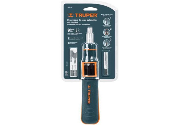 Bộ tuốc nơ vít tự động 9 chi tiết Truper 14145 (DES-11X) Bộ tuốc nơ vít tự động 9 chi tiết Truper 14145 (DES-11X)