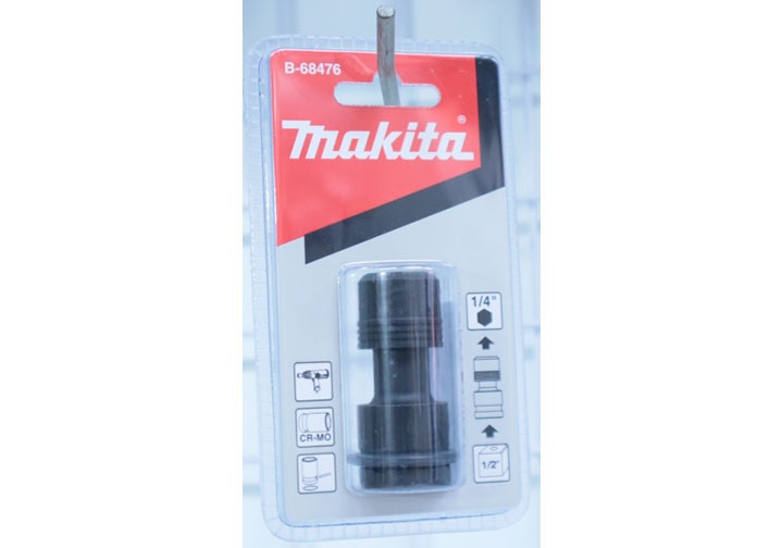 Đầu chuyển máy vặn bu lông 1/2" sang máy vặn vít 1/4" Makita B-68476 Đầu chuyển máy vặn bu lông 1/2" sang máy vặn vít 1/4" Makita B-68476
